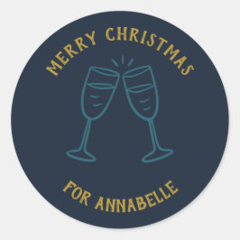 Adesivo Personalized Name Merry Christmas Drinks