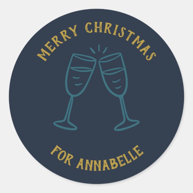 Adesivo Personalized Name Merry Christmas Drinks (Frente)