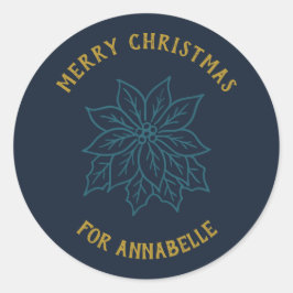 Adesivo Personalized Name Merry Christmas Flower