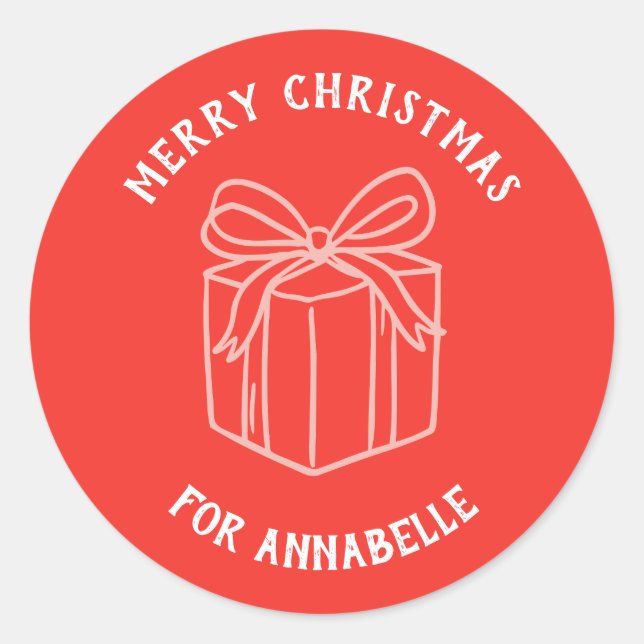 Adesivo Personalized Name Merry Christmas Gift (Frente)