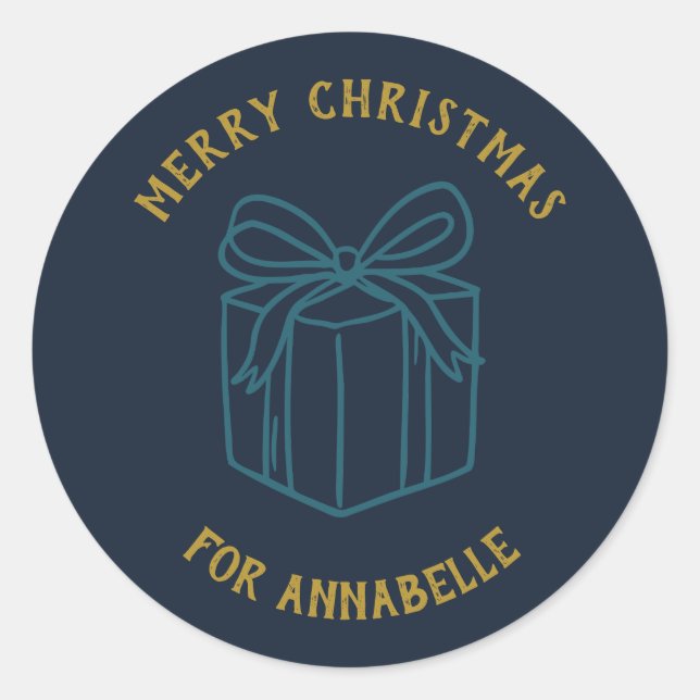 Adesivo Personalized Name Merry Christmas Gift (Frente)