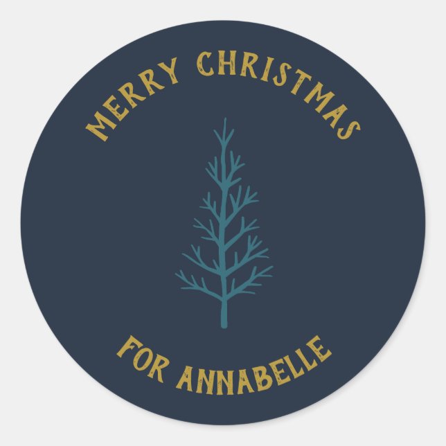 Adesivo Personalized Name Merry Christmas Tree (Frente)