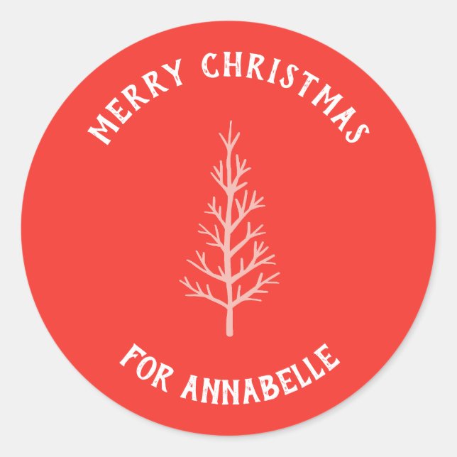 Adesivo Personalized Name Merry Christmas Tree (Frente)