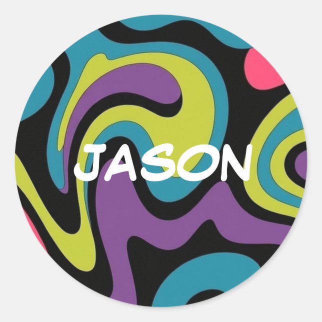 Adesivo Personalized Neon Abstract Pattern — Retro Design (Frente)