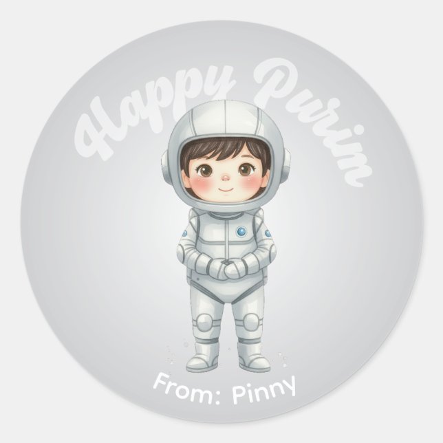 Adesivo Personalized Purim Sticker – Boy Robot Theme (Frente)