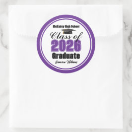 Adesivo Personalized Purple Class of 2026 Graduation Party