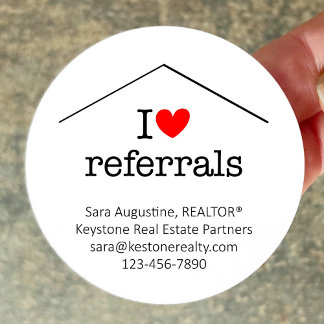 Adesivo Personalized Realtor I Love Referrals