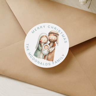 Adesivo Personalized Religious Nativity Christmas Stickers