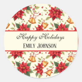 Adesivo Personalized Retro Christmas Floral Stationery