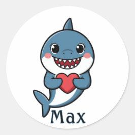 Adesivo Personalized Shark Valentine Sticker for Boys