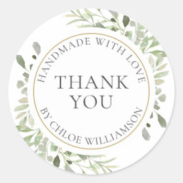 Adesivo Personalized Thank You Message Greenery Floral
