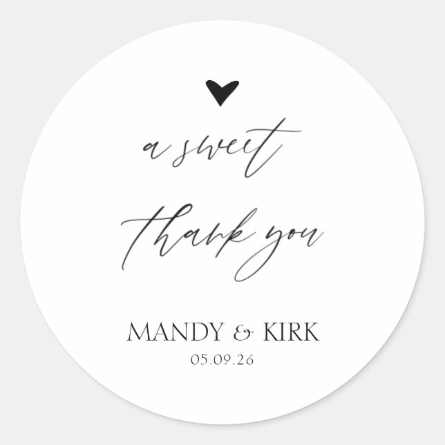 Adesivo Personalized Thank You Wedding Favor Sticker (Frente)