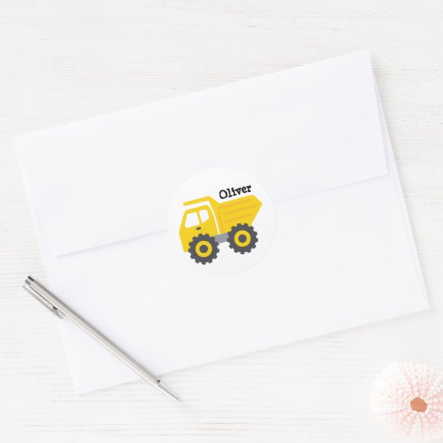 Adesivo Personalized Yellow Dump Truck (Envelope)