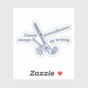 Adesivo Personificação Engraçado Escrevendo Criativo