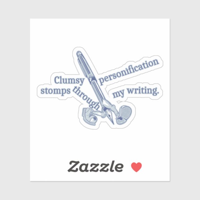 Adesivo Personificação Engraçado Escrevendo Criativo (Folha)