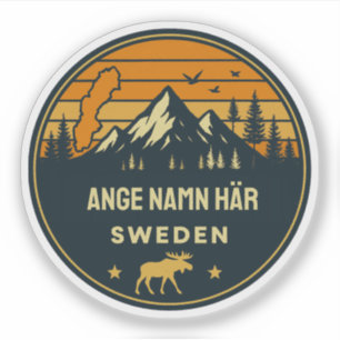 Adesivo Personligt ortnamn Sverige runt design