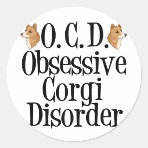 Adesivo Perturbação Obsessiva Corgi
