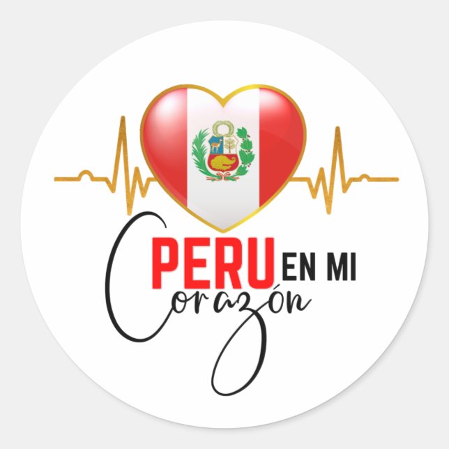 Adesivo Peru en mi Corazon Peruvian Pride  (Frente)