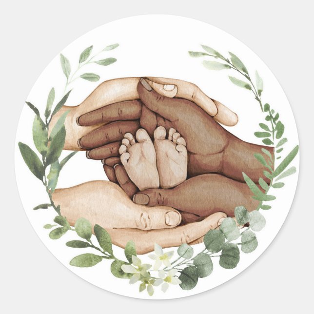 Adesivo Pés de Bebê nas Mãos (Frente)
