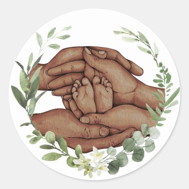 Adesivo Pés de Bebê nas Mãos (Frente)