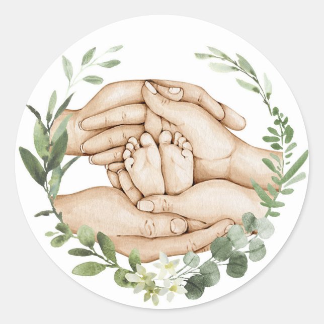 Adesivo Pés de Bebê nas Mãos (Frente)