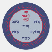 Pesach Seder Plate em hebraico - Feliz Passover!