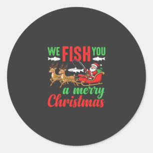Adesivo Pesca de Natal Feliz Peixe Você
