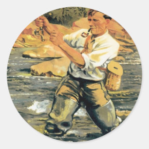 Adesivo Pesca de Nova Zelândia do vintage