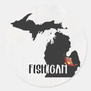 Adesivo pesca desportiva no estado do Michigan