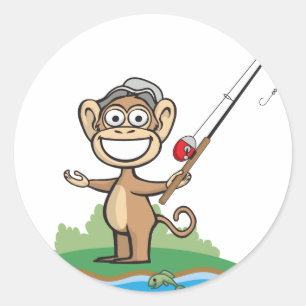 Adesivo Pesca do macaco