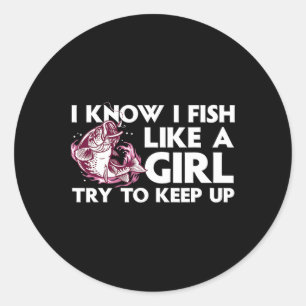 Adesivo Pesca Legal Para Mulheres Meninas Truta Pescadora