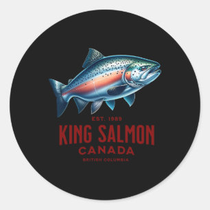 Adesivo Pesca no rio King Salmon na Colúmbia Britânica Can