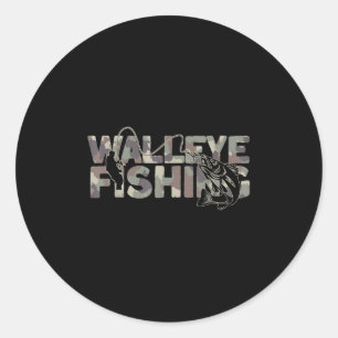 Adesivo Pescador de Walleye Camuflagem Pesca de Walleye