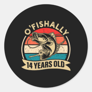 Adesivo Pescador oficialmente de 14 anos pescando seu 14º