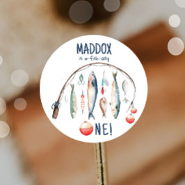 Adesivo Pescar O-Peixe-Ally O Grande Aniversário De Um Men