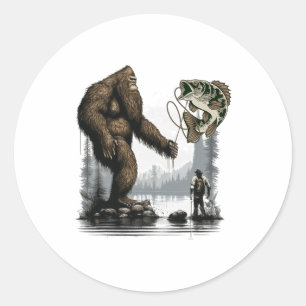 Adesivo Pescaria Bigfoot Sasquatch Engraçado Peixe 1