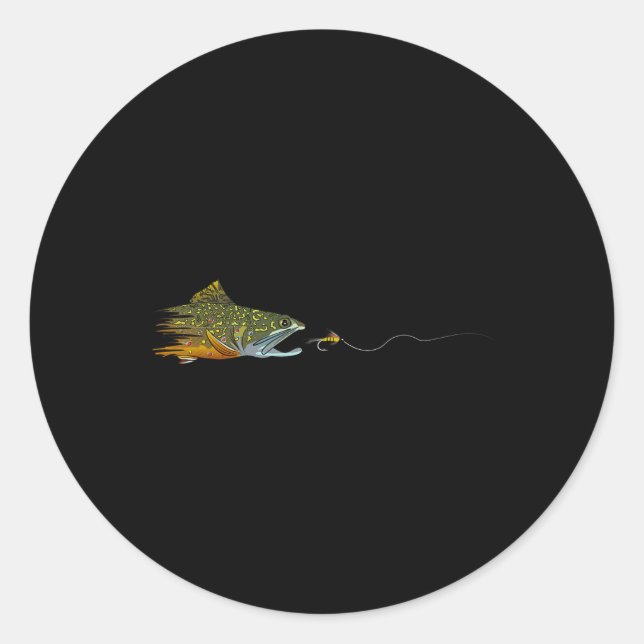 Adesivo Pescaria com Mosca Truta de Riacho Amarrando Mosca (Frente)