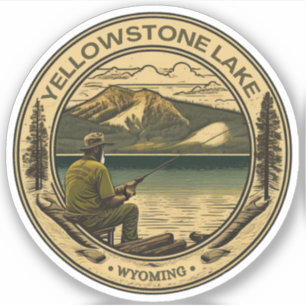 Adesivo Pescaria no lago yellowstone wisconsin