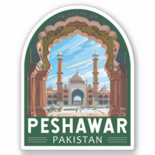 Adesivo Peshawar Pakistan Viagem Art Vintage