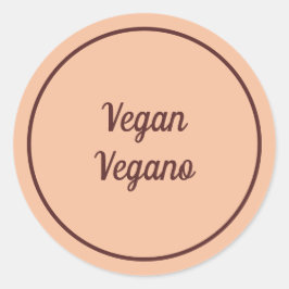 Adesivo Pêssego Bilingue Vegano Simples