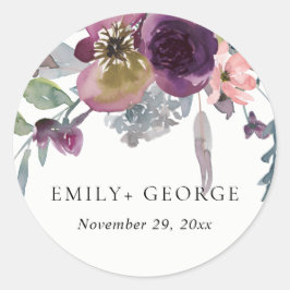 ADESIVO PÊSSEGO DE PÊSSEGO LÍLAC WATERCOLOR FLORAL CASAMEN