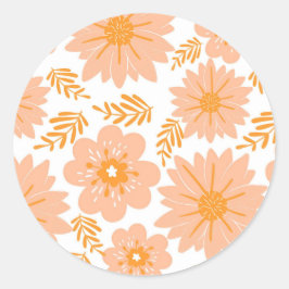 Adesivo Pêssego de Vintagem Retroativa Padrão de Flor Lara