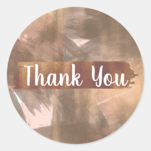 Adesivo Pêssego e Bronze Chic Moderno Monograma Dourado