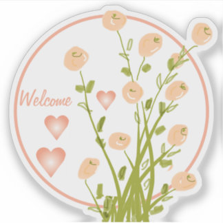 Adesivo Pêssego E Floral Rosa