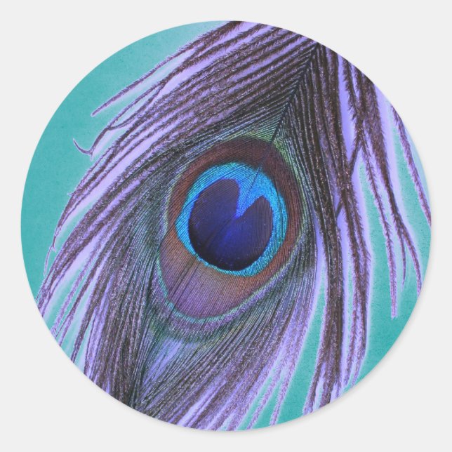 Adesivo Pêssego Roxo em Teal (Frente)