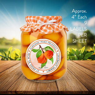 Adesivo Pêssegos de Verão Doce Pêssegos Pêssegos Canning