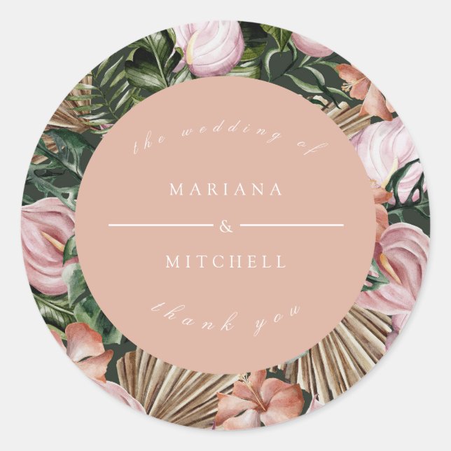 Adesivo Pessegueira verde rosa-rosa-verde-tropical (Frente)