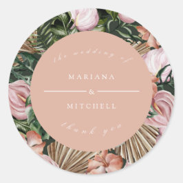 Adesivo Pessegueira verde rosa-rosa-verde-tropical