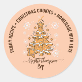 Adesivo Pessegueiro de Natal Cookie Baking Crew Flocos de