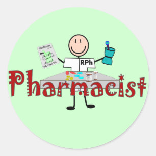 Adesivo Pessoa da vara do farmacêutico--Presentes